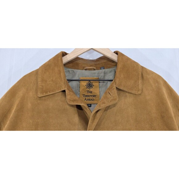 Vtg Territory Ahead Mens Brown Suede Jacket Chore Barn Rancher Western Coat Sz L - Picture 7 of 16